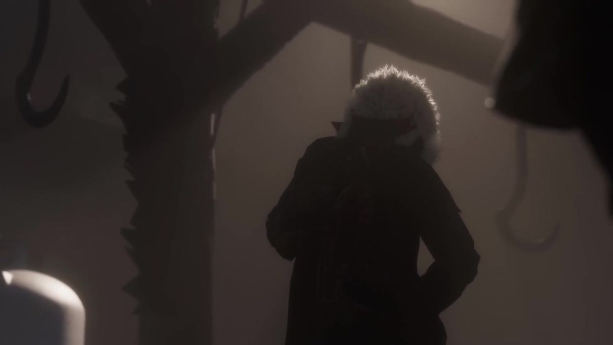 主角在雨夜中奔跑，水花四溅，角色反射湿漉漉的灯光，细节惊人