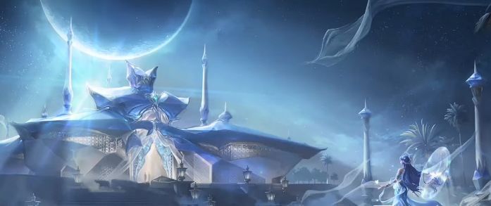 中心三大区域俯瞰图，分别展示河洛的古城风貌、北荒的雪山营地与云中末地的空中浮岛