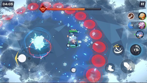 《饼干人联盟》多人副本战斗画面，四名玩家操控的饼干角色协同释放大招，击败巨型BOSS