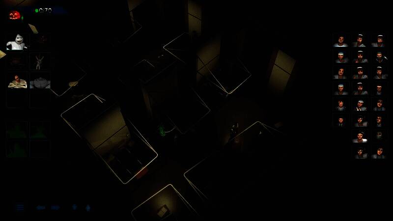 军事基地地下实验室，绿色液体中漂浮着未知生物，灯光忽明忽暗