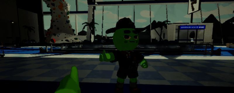 《PEAK》游戏主界面展示角色站在山脚下准备攀登，背景是渐变色的天空和抽象风格的山体轮廓