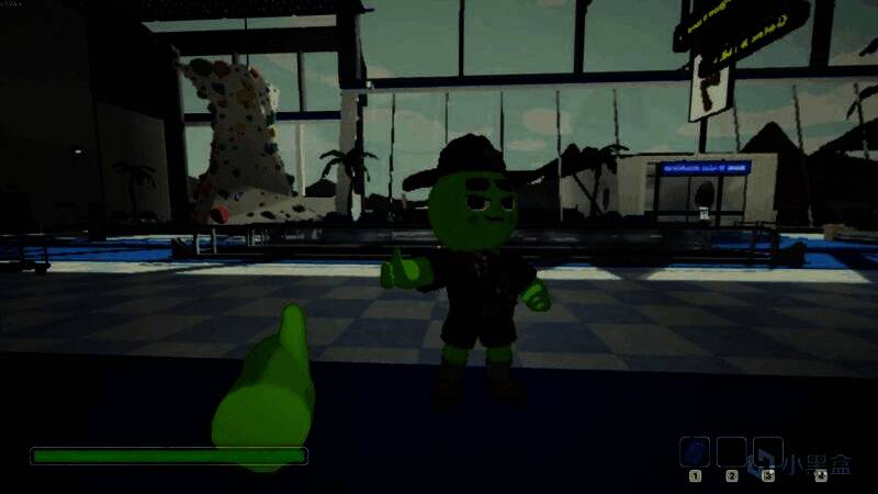 玩家角色在《PEAK》中攀爬至半山腰，前方岩壁中断，正准备向左侧斜下方跳跃寻找新落脚点