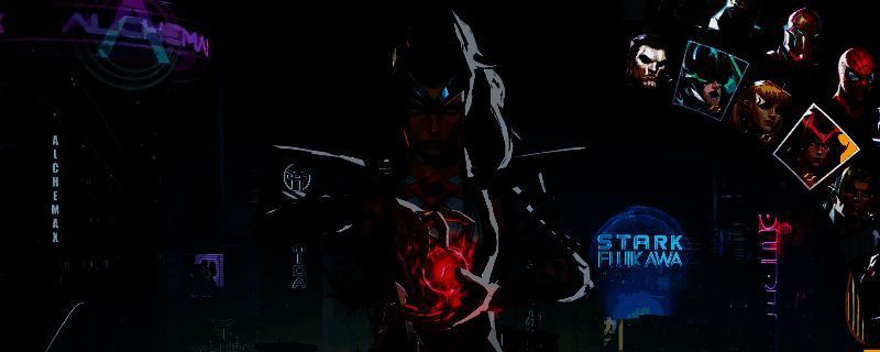 《漫威争锋》中猩红女巫释放大招的瞬间，红色能量环绕周身，技能特效华丽震撼