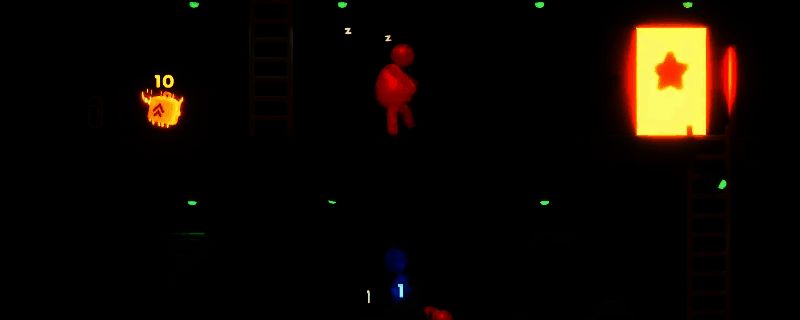 《打工火柴人》游戏中城市地图上的红色CEO标志与隐藏电话互动界面，界面风格卡通且带有暗夜氛围