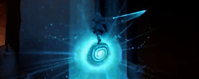 《海之剑》游戏中一处古老方尖碑矗立在沙漠中，石碑表面闪烁着蓝色符文光芒，周围沙地正在裂开并涌出水流，形成小型绿洲