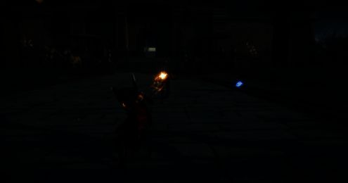 万钧释放奥义技能的战斗画面，空中雷电汇聚成枪，地面敌人被电光击飞