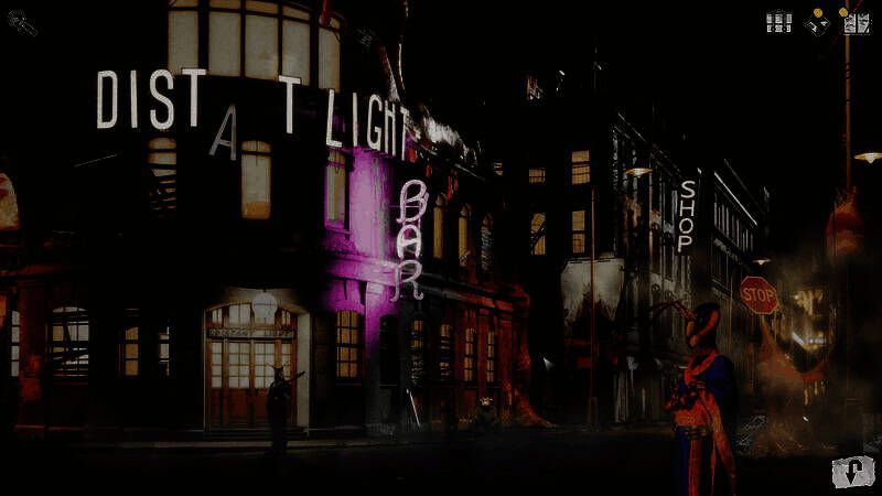 游戏结尾风格画面，主角背影走向远方城市灯火，天空乌云密布，象征未完的冒险