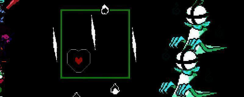 《三角符文》第四章场景截图，昏暗洞穴中角色与神秘怪物对峙，氛围紧张而神秘