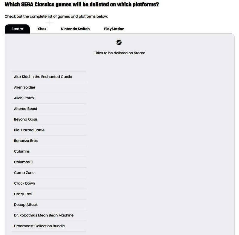 玩家在Switch上运行世嘉经典游戏的画面，显示复古像素风格的游戏界面