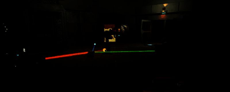 游戏中充能垫连接三叉激光中间光束的示意图，展示高效刷坚韧等级的装置布局