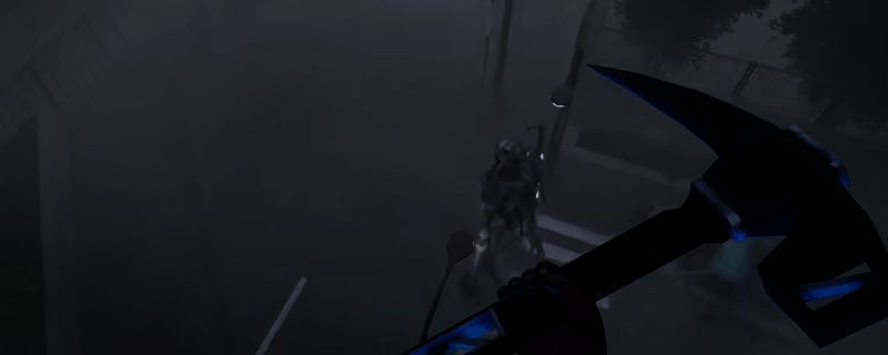 福莱特希尔区域屋顶视角，玩家角色站在边缘准备跳跃，下方有巡逻怪物，远处可见隐藏入口