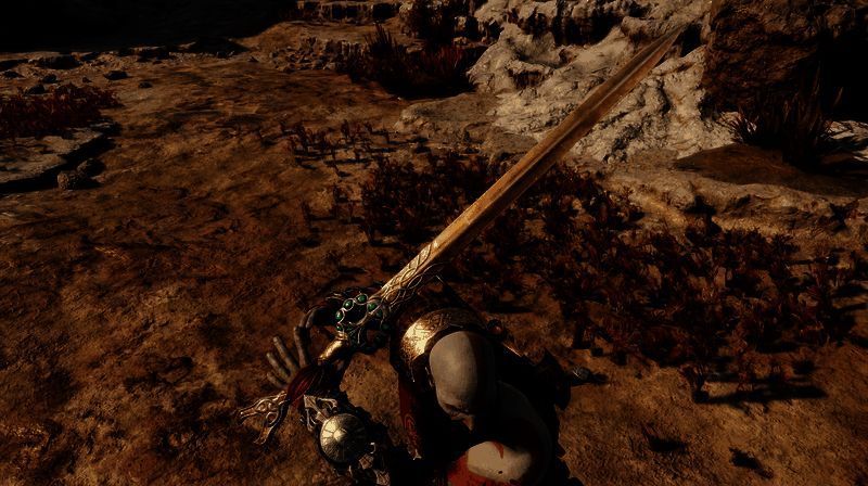 《战神：诸神黄昏》游戏中奎托斯与阿特柔斯并肩作战的场景，背景为北欧冰雪地貌