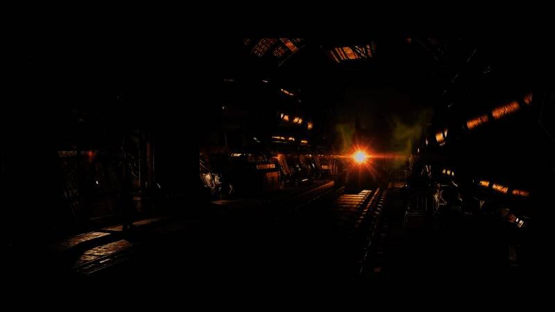 角色使用链锯剑近距离斩杀巨型泰伦生物的瞬间