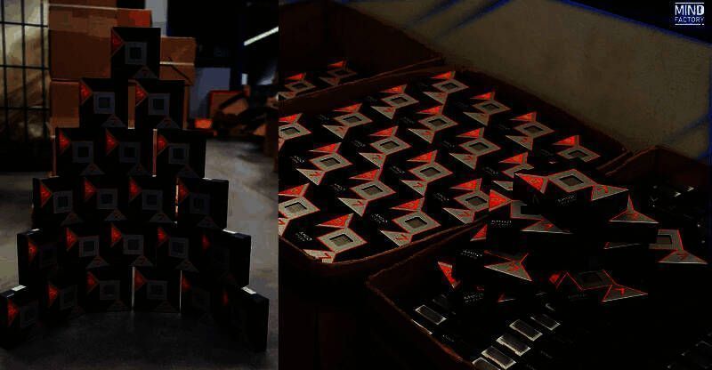 锐龙7 9800X3D处理器正面特写，金属顶盖上印有清晰型号标识，展现高端芯片精致工艺