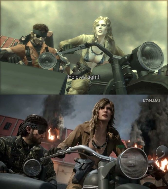 战斗场景对比，重制版光影效果逼真，烟雾与爆炸特效更加真实