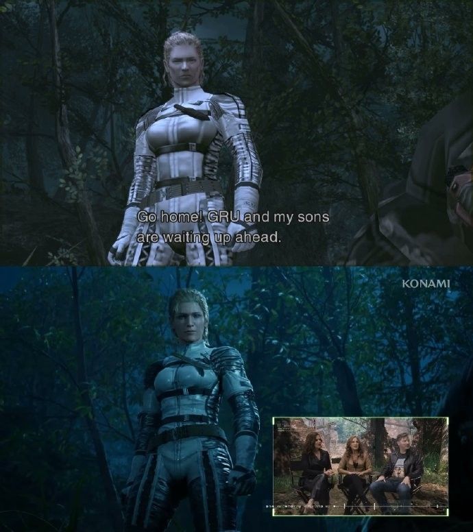 丛林环境对比，重制版植被层次分明，地面材质清晰，原版则较为平面化