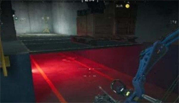 近距离拍摄密码门外观，门边有闪烁红灯与操作面板