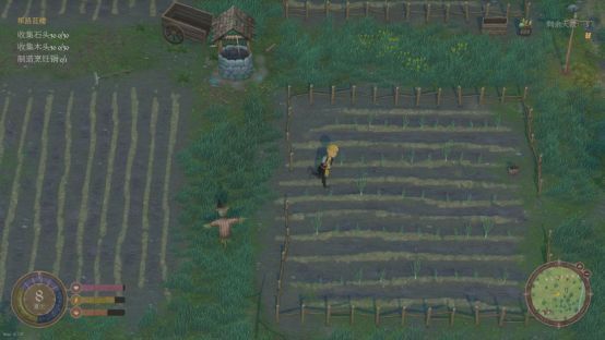 角色身穿皮甲手持长剑站立于山巅，背后是夕阳下的森林与湖泊，展现冒险者的英姿