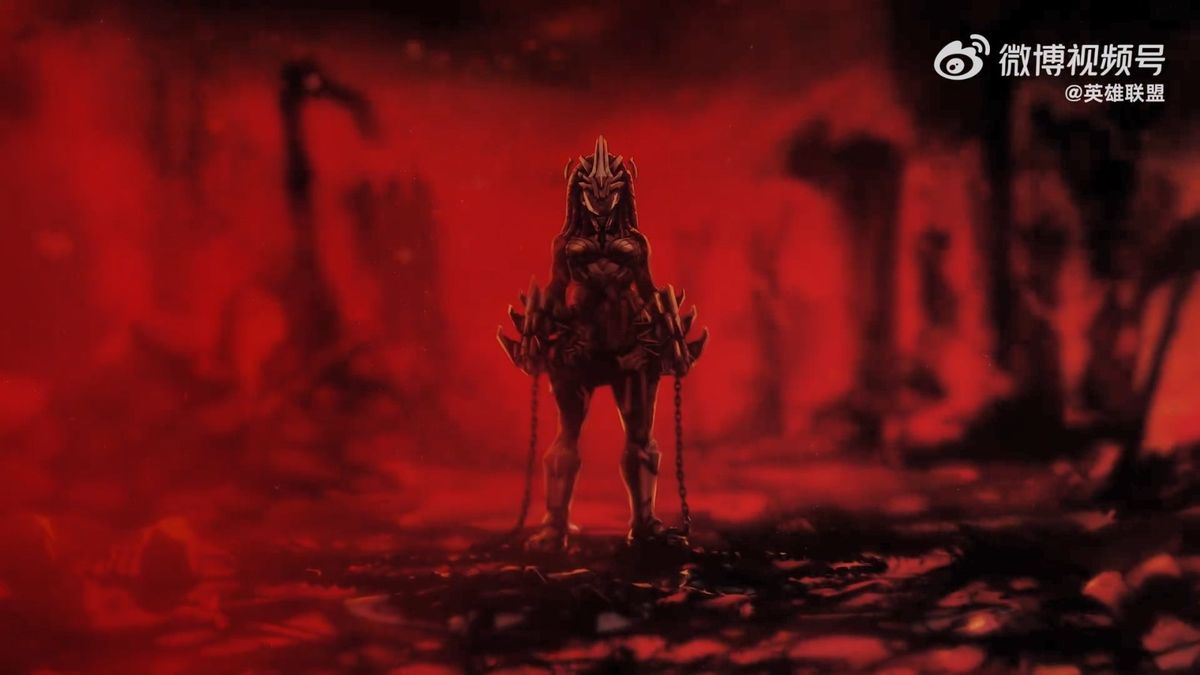 预告片中的战斗镜头，安蓓萨挥舞武器击溃敌人