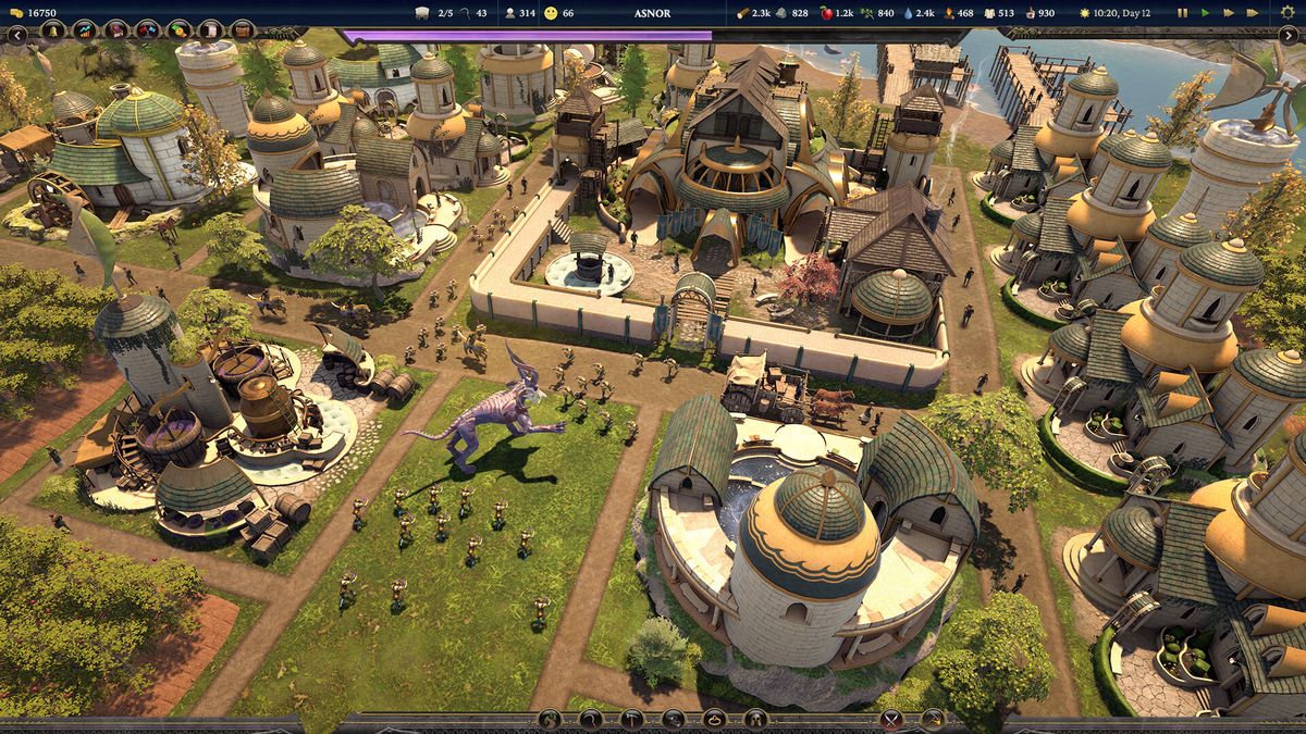 城市建设俯视图，清晰展示住宅区、工坊、城墙与农田的布局规划