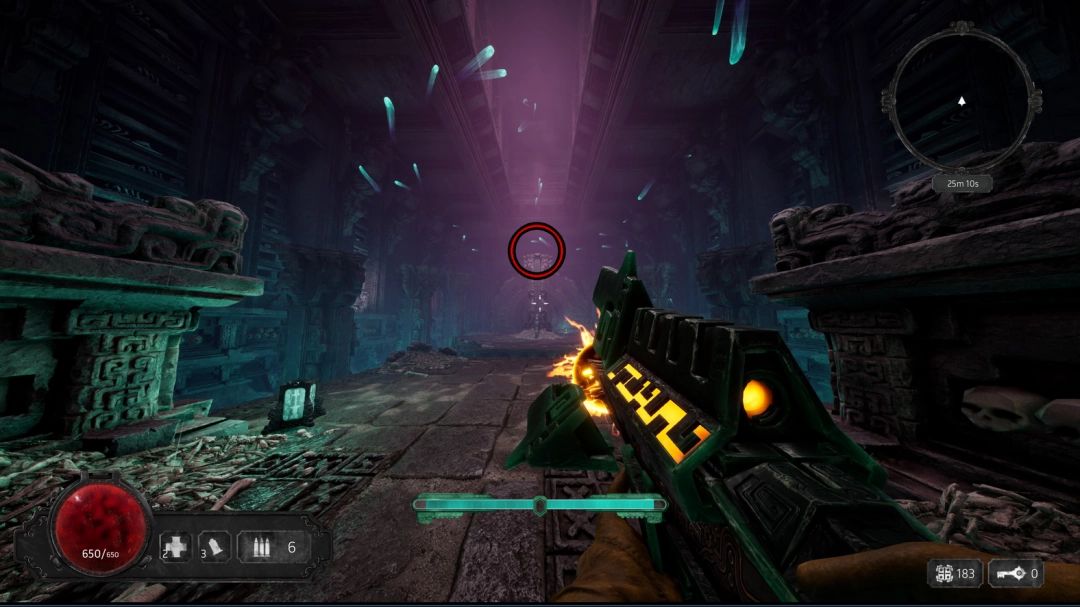 玩家角色站在高柱顶端，伸手触碰蓝色光球释放技能特效，背景为断裂的古桥与翻涌的深渊之潮