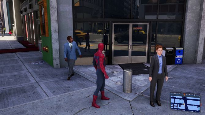 《漫威蜘蛛侠2》画质优先模式下，城市光影与建筑细节更加真实