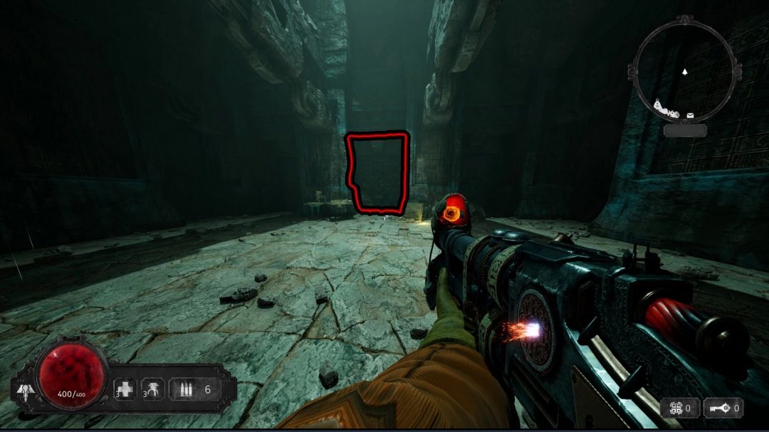 房间内一座古老雕像前的水池中，鱼神在清水中游动，周围环绕着神秘符文光影