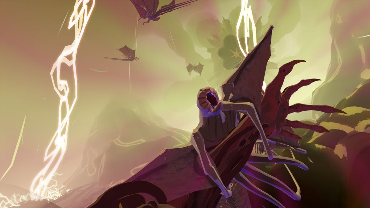 游戏内Hawkins实验室场景，昏暗灯光下，年轻时的Henry被束缚在椅子上，进行超能力测试