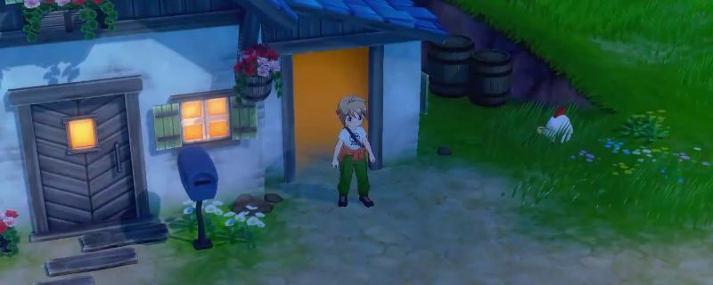 《牧场物语 来吧！风之繁华集市》中动物在牧场外吃草的温馨画面，阳光明媚，牛羊悠闲地散步