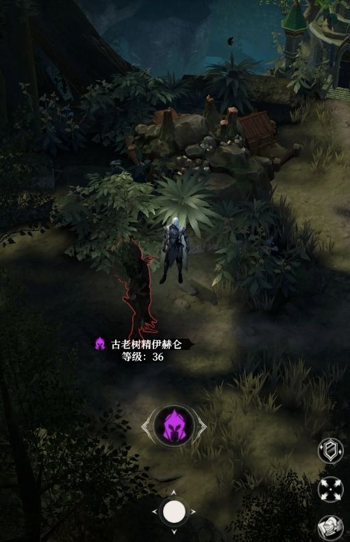 玩家队伍正在围攻古老树精，箭雨与法术齐发，战斗场面激烈