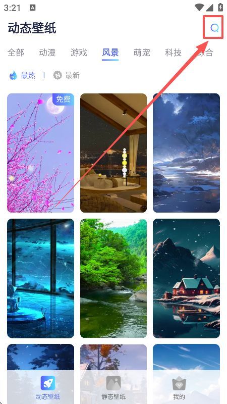 顶部风格分类栏展示，用户正在点击‘动漫’标签进行筛选