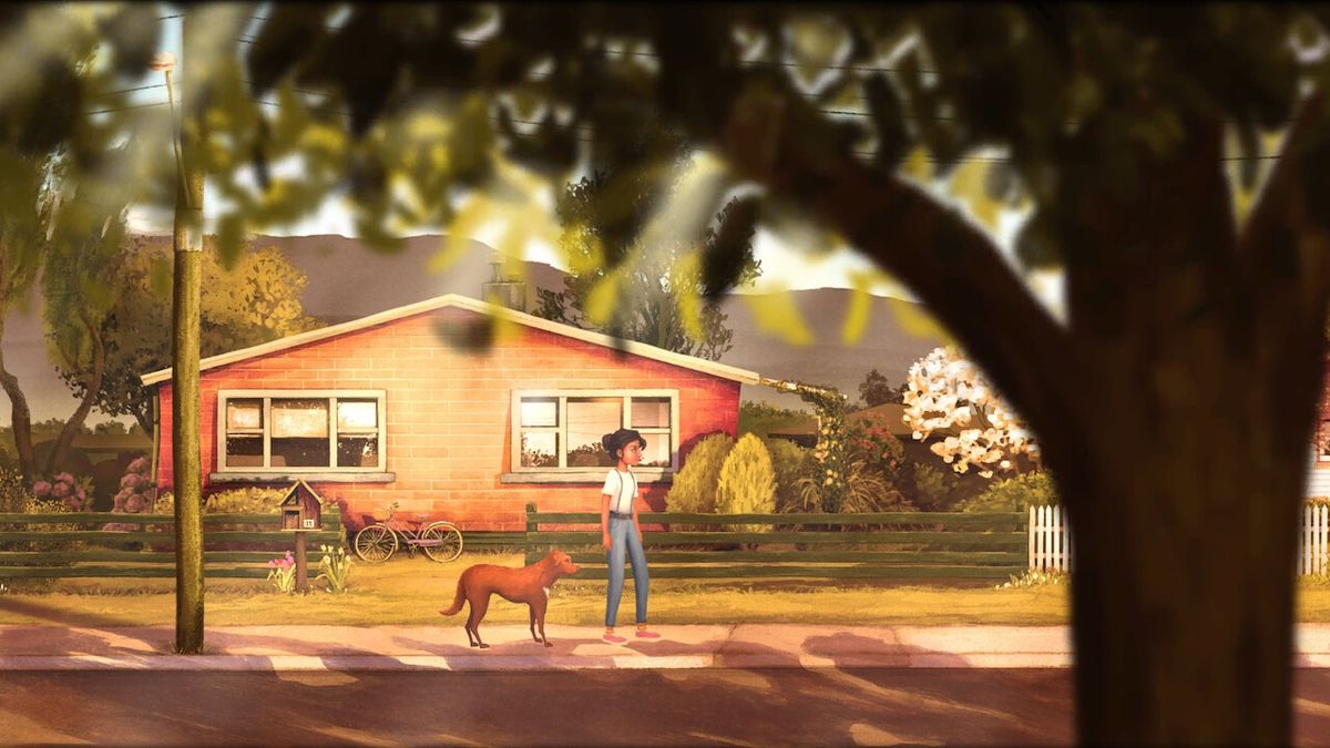 湖景镇街景，霓虹灯招牌闪烁，自行车停靠在复古商店门前