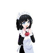 角色白立绘，身穿女仆装，手持托盘，背景为动漫风格的咖啡厅内部