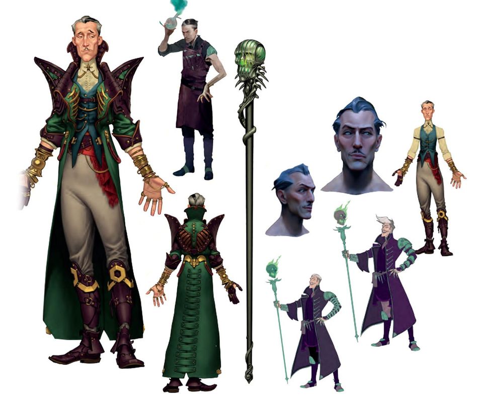 一名兽人战士半跪于战场中央，身上伤痕累累但仍紧握战斧