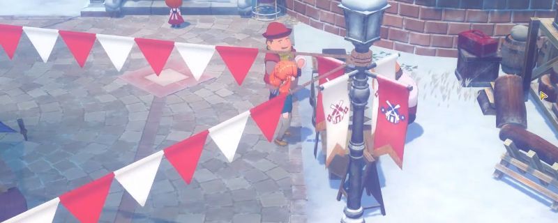 《牧场物语 来吧！风之繁华集市》中玩家手持斧头砍树获取木块的游戏画面，背景为郁郁葱葱的森林与小屋