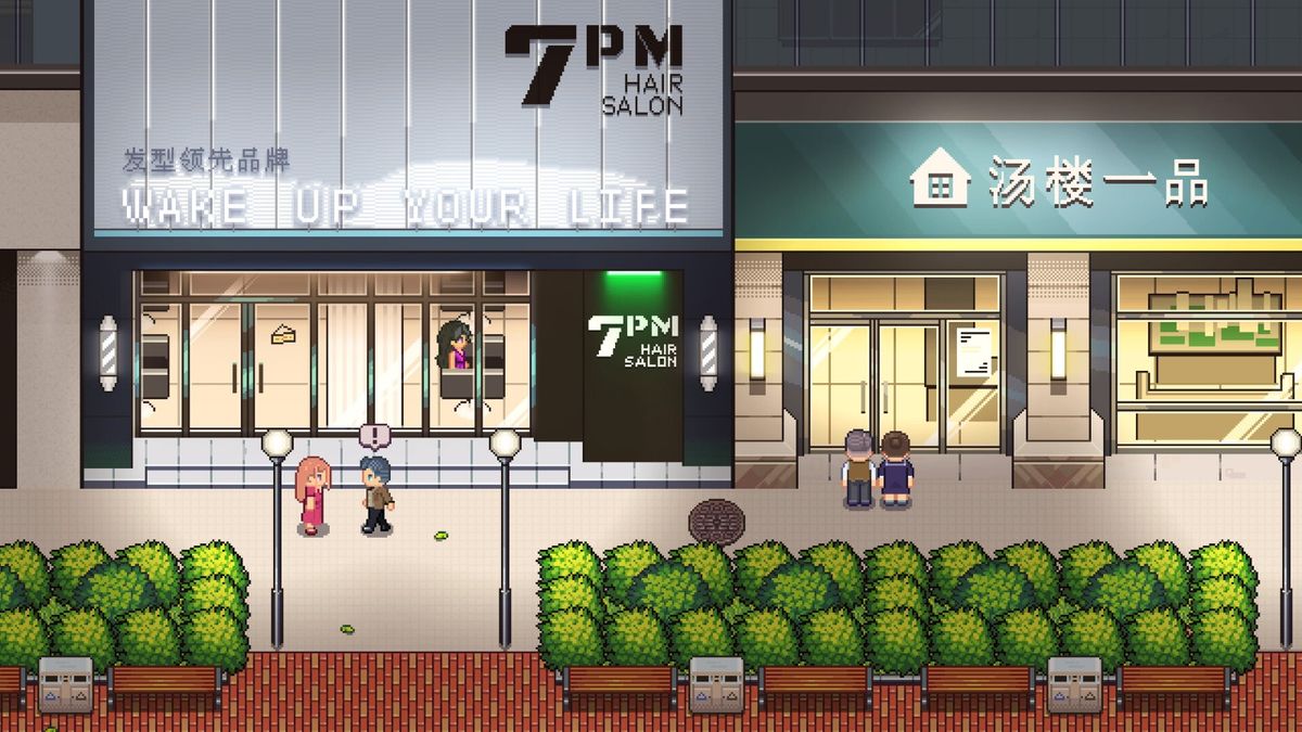 豪华别墅 interior 场景，沙发、钢琴、酒柜一应俱全，角色站在窗前俯瞰城市夜景