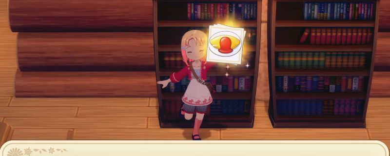 《牧场物语 来吧！风之繁华集市》游戏界面展示六张可免费获得的食谱图标，包括蛋包饭、烤土司等美食图案