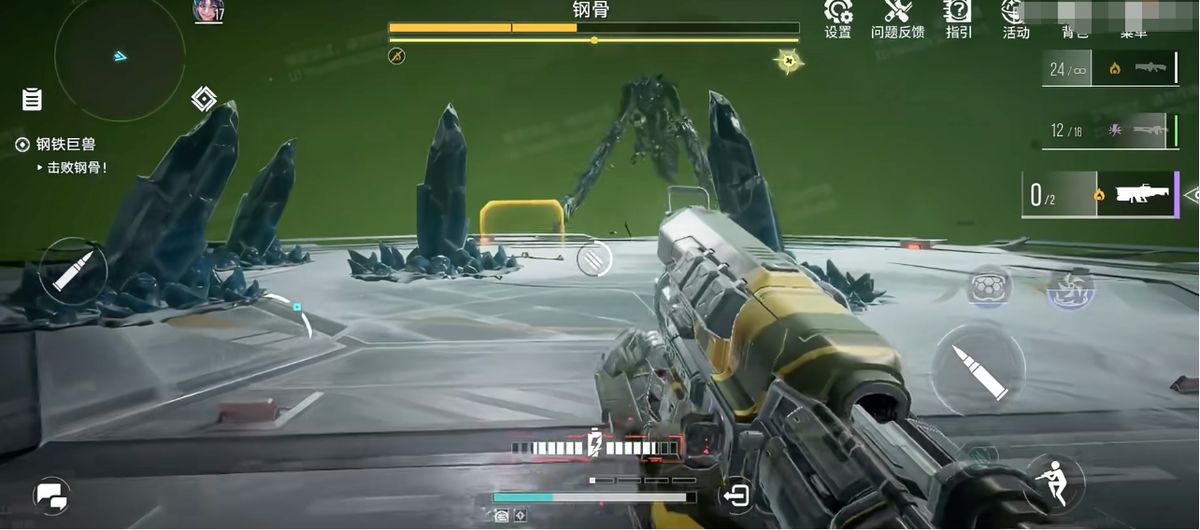 赛季界面展示图，左侧为赛季主题海报，右侧为奖励路线图，包含机甲皮肤、武器挂饰与头像框