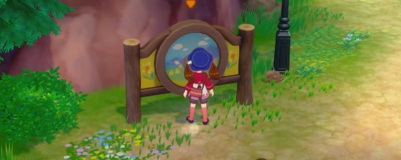 《牧场物语 来吧！风之繁华集市》游戏画面展示，角色在阳光明媚的农场中耕作，背景为小镇集市和茂盛农田