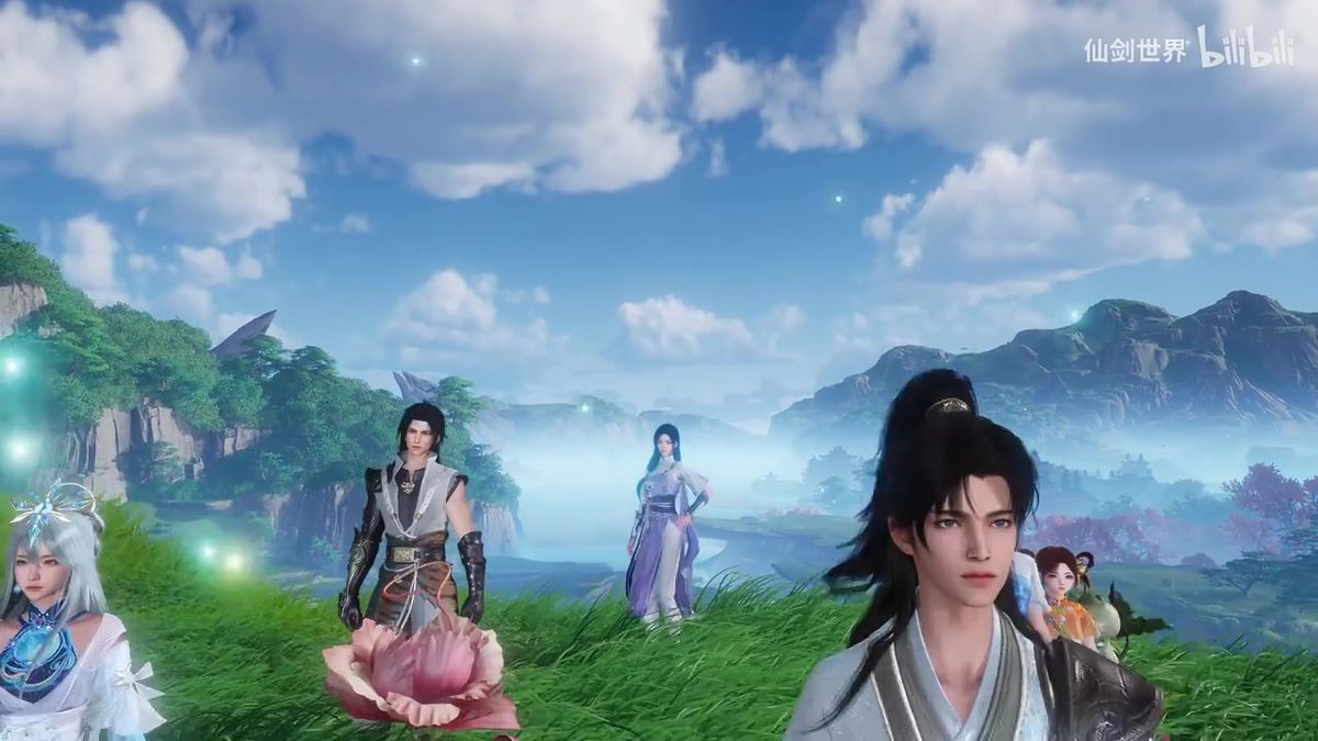 多位经典角色同框亮相，站姿各异，气氛庄重而感人