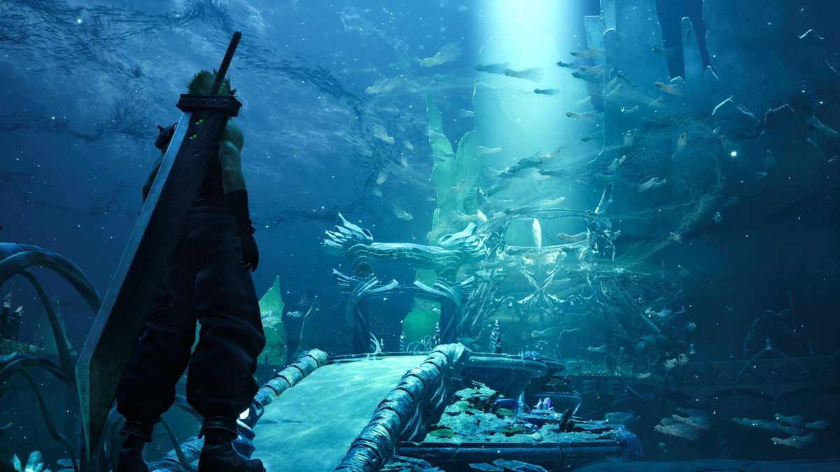 雪地场景中角色行进画面，雪花飘落效果逼真，环境细节丰富