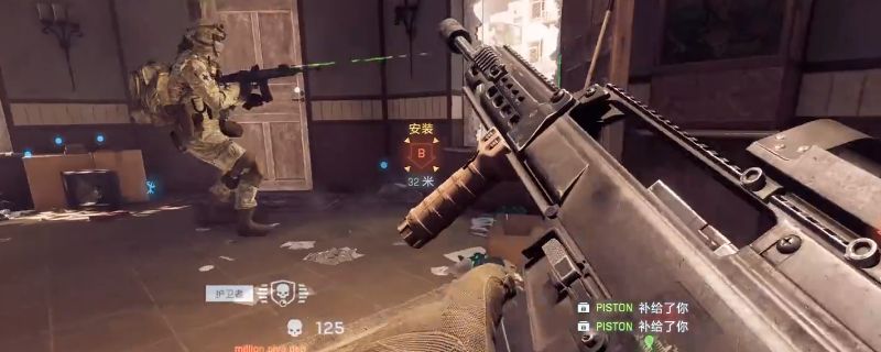 《战地6》游戏中B36A4突击步枪的3D模型展示，枪身线条流畅，配备红点瞄准镜与加长弹匣，细节刻画逼真