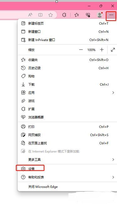 Edge设置页面左侧菜单高亮显示“下载”选项