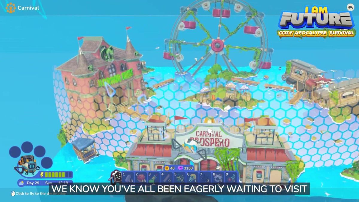 角色使用机械臂拆解一辆废弃汽车，火花四溅，周围散落着各种零件