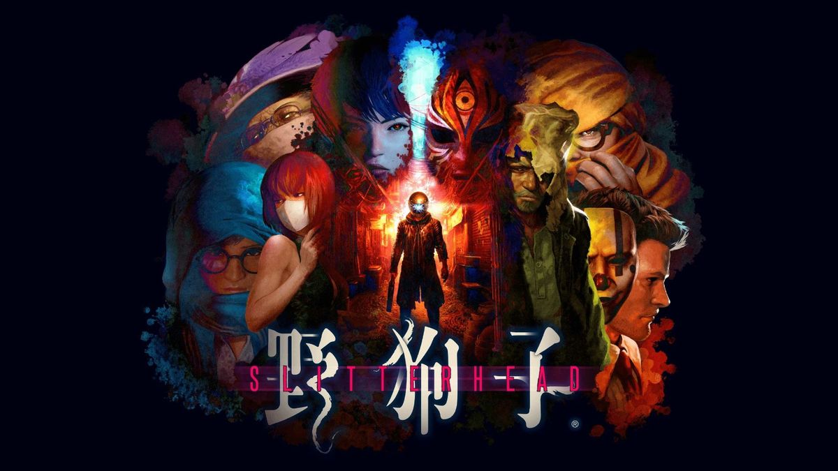 《野狗子》游戏实机画面，主角在雨夜街头与面目狰狞的食头鬼激烈搏斗，四周霓虹闪烁，氛围阴森