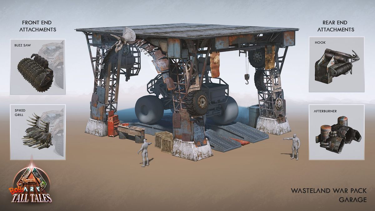 多名幸存者角色展示全新皮肤，包括废土风服饰与涂装独特的建筑