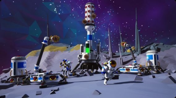 玩家角色正在外星星球表面行走，背包显示氧气剩余量，远处可见简易搭建的临时营地