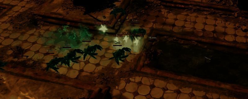 《泰坦之旅2》中弓箭手角色在战场中拉弓射击，箭矢带起金色暴击特效，前方一排敌人被同时击倒，场面震撼