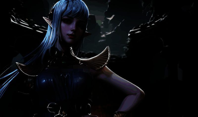 游戏内审判厅建筑特写，石质外墙刻有古老符文，门前有守卫雕像，散发庄严气息