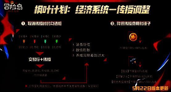 传授系统界面更新对比图，显示费用与锤子数量减少，操作流程简化